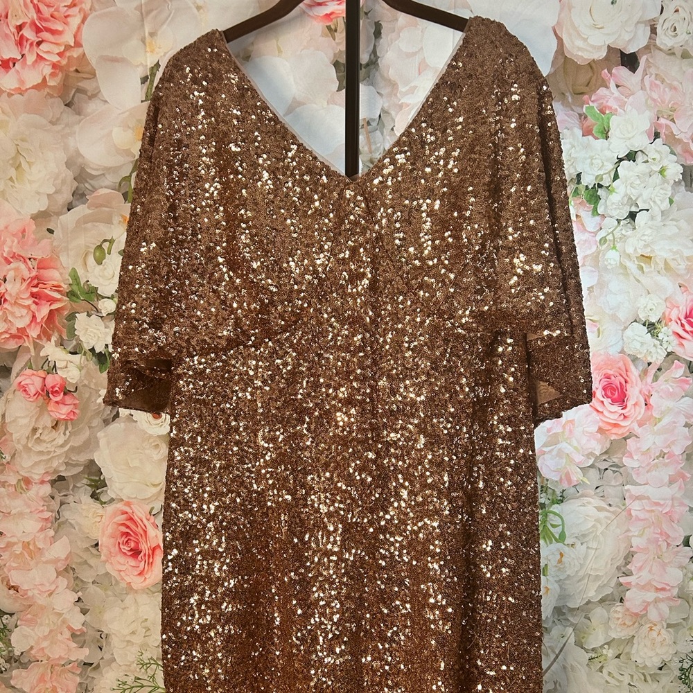 Rose gold sequin dress
